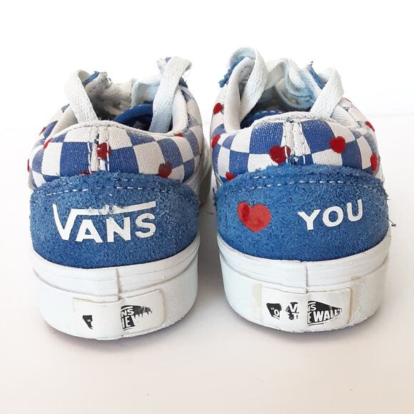 Vans Old Skool Comfy Cush Blue Checkerboard Kids 12 Suede Cap Toe Lace Up Summer - Picture 6 of 12